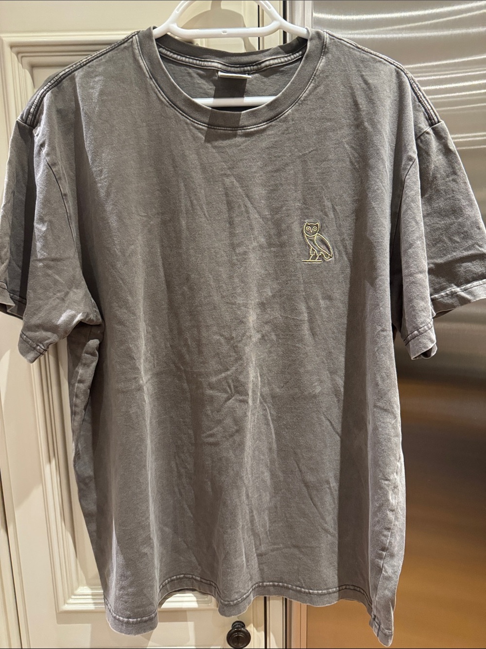 OVO Men's Taupe Short-Sleeve Crew Neck T-Shirt